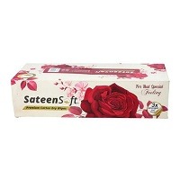 Sateen Soft Cotton Dry Red Flower 3x Wipes